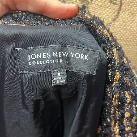 Pre Loved Blazer Multi Tweed Like Material Jones New York Sz 8 RUNS VERY SMALL! - Picture 9 of 13